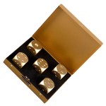 Set of 5 aluminum dice, model D5AG, golden color